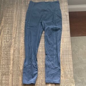 Blue High-Waisted Lululemon Leggings with pockets